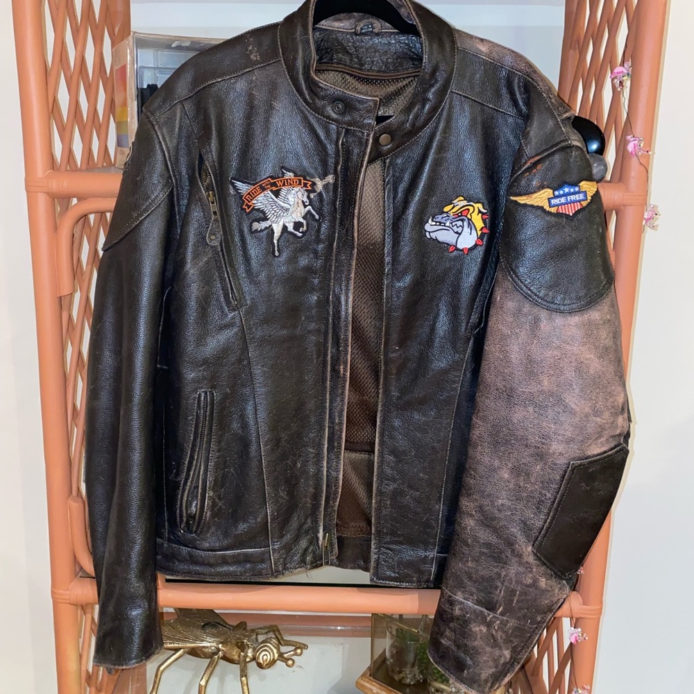 HARLEY DAVIDSON Buffalo Leather Jacket w/ Patches